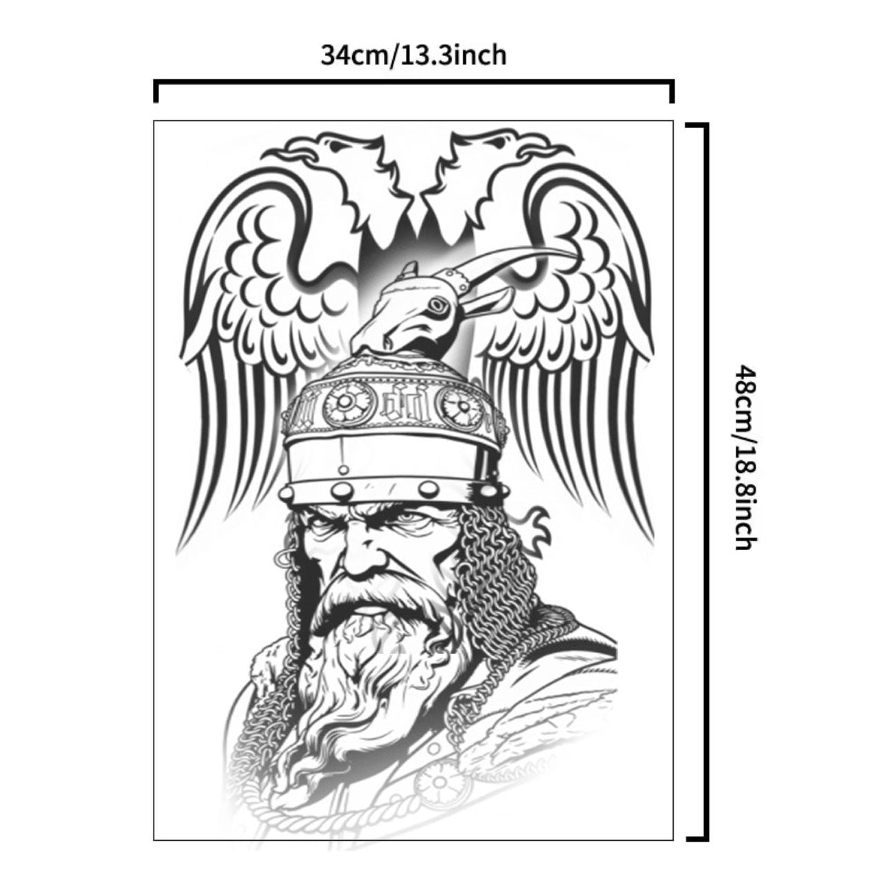 Gjergj Kastrioti Skënderbeu (Backpiece) • Tatuazh i Përkohshëm Premium