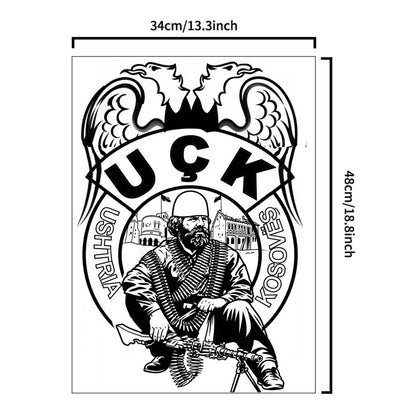 UÇK - Adem Jashari (Backpiece) • Tatuazh i Përkohshëm Premium