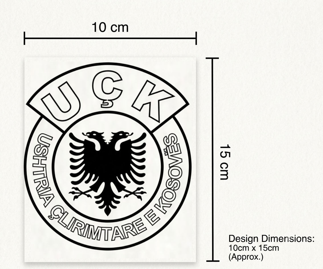Emblema Zyrtare UÇK (Chestpiece) • Tatuazh i Përkohshëm Premium