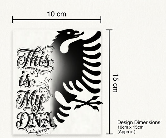 This is My DNA" & Eagle (Chestpiece) • Tatuazh i Përkohshëm Premium